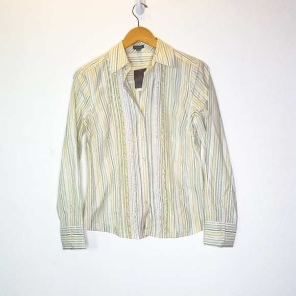 Ann Taylor Striped Button Down Shirt - Picture 3 of 10